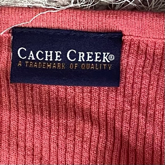 Cache Creek women salmon pink waffle knit short sleeves top. Size S. Used., - Picture 5 of 6